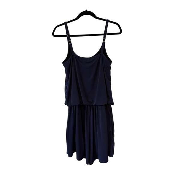 Maxine Of Hollywood Navy Blue Swimsuit Romper - Size 14 - Picture 3 of 14